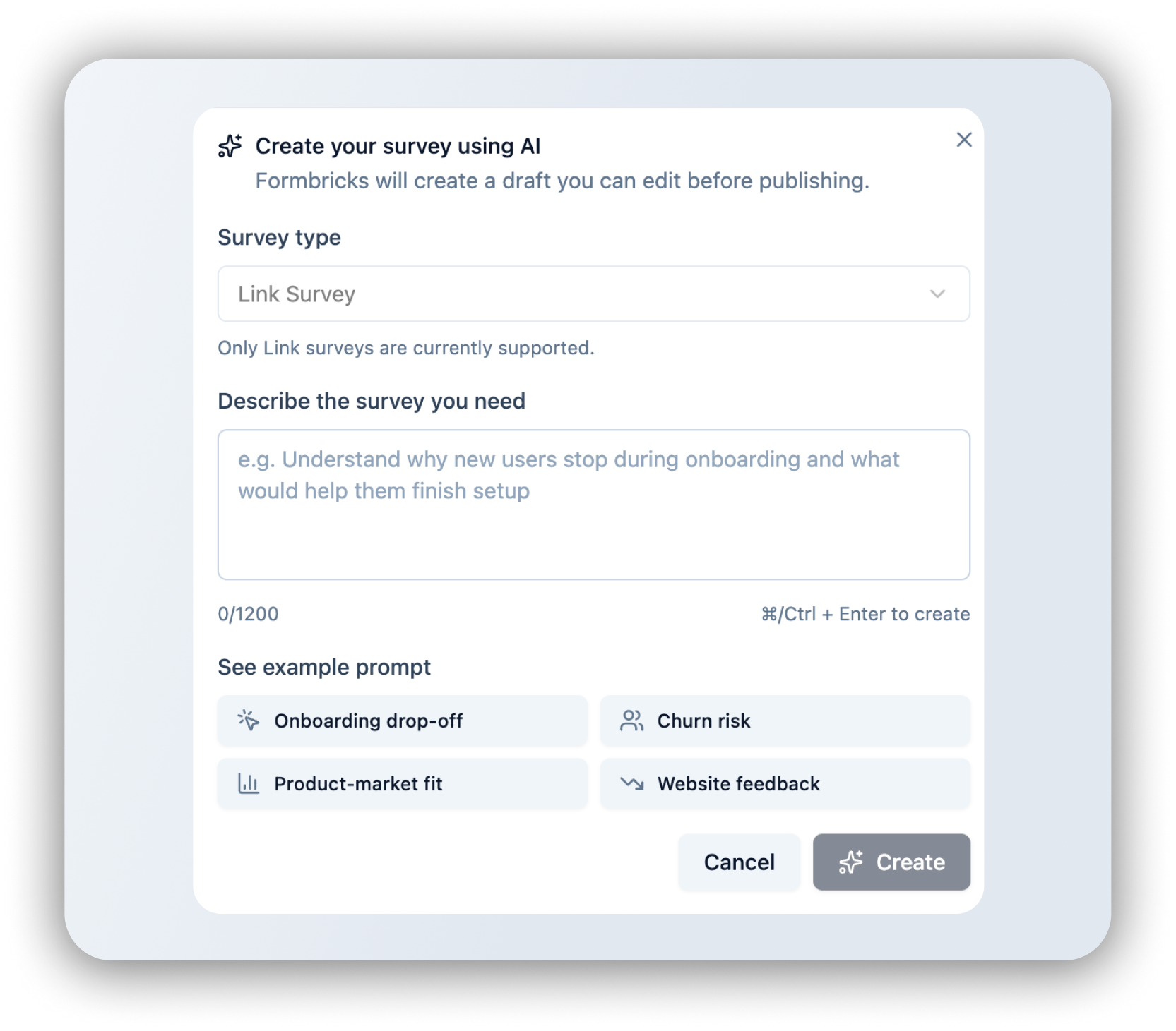 Create surveys with AI
