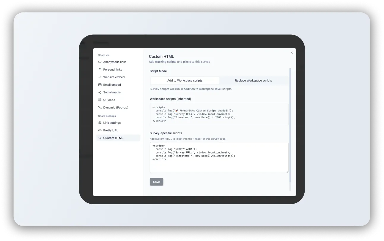 Custom HTML Script