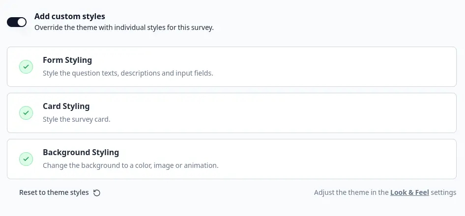 Choose a link survey template