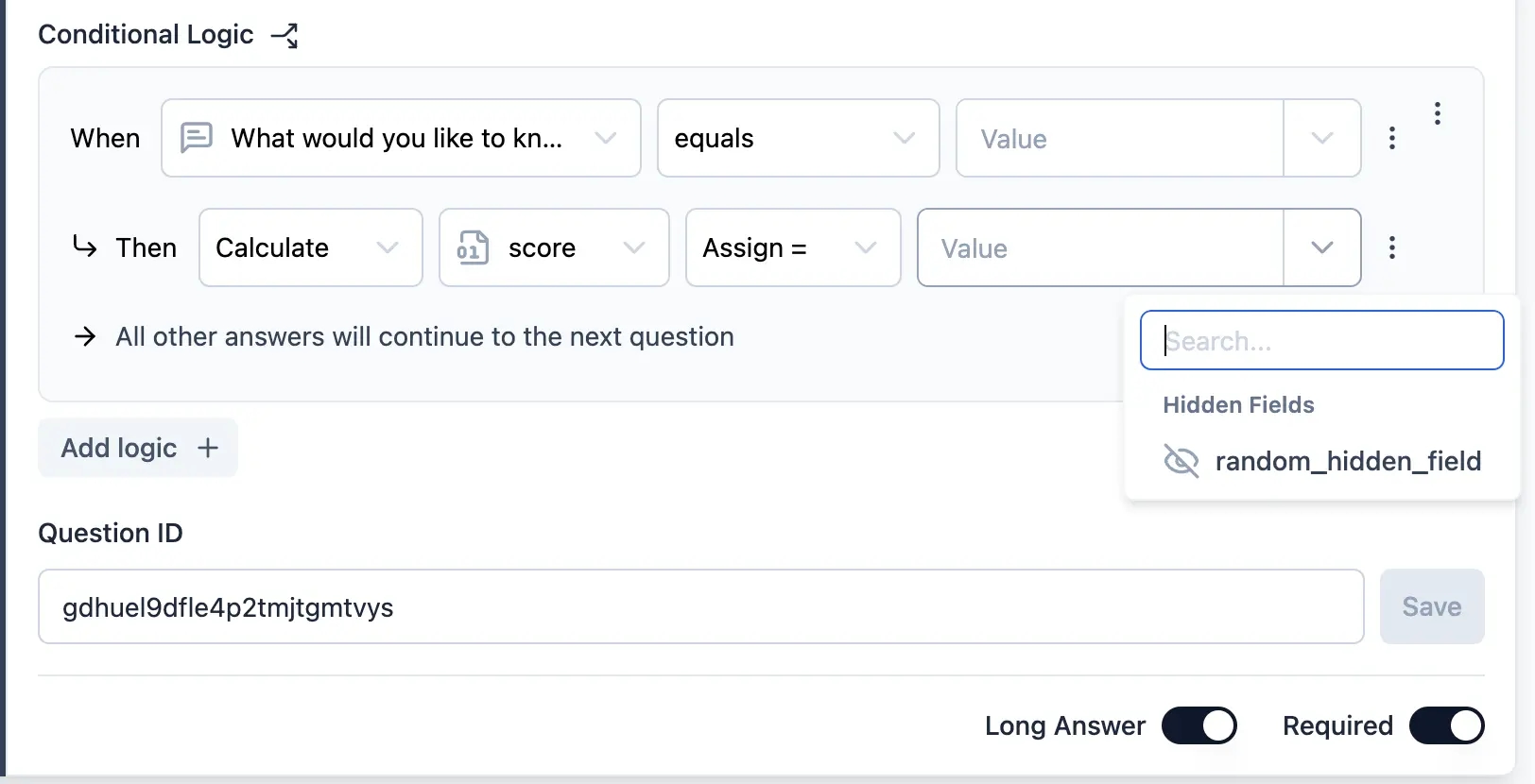 Action Calculate Variables