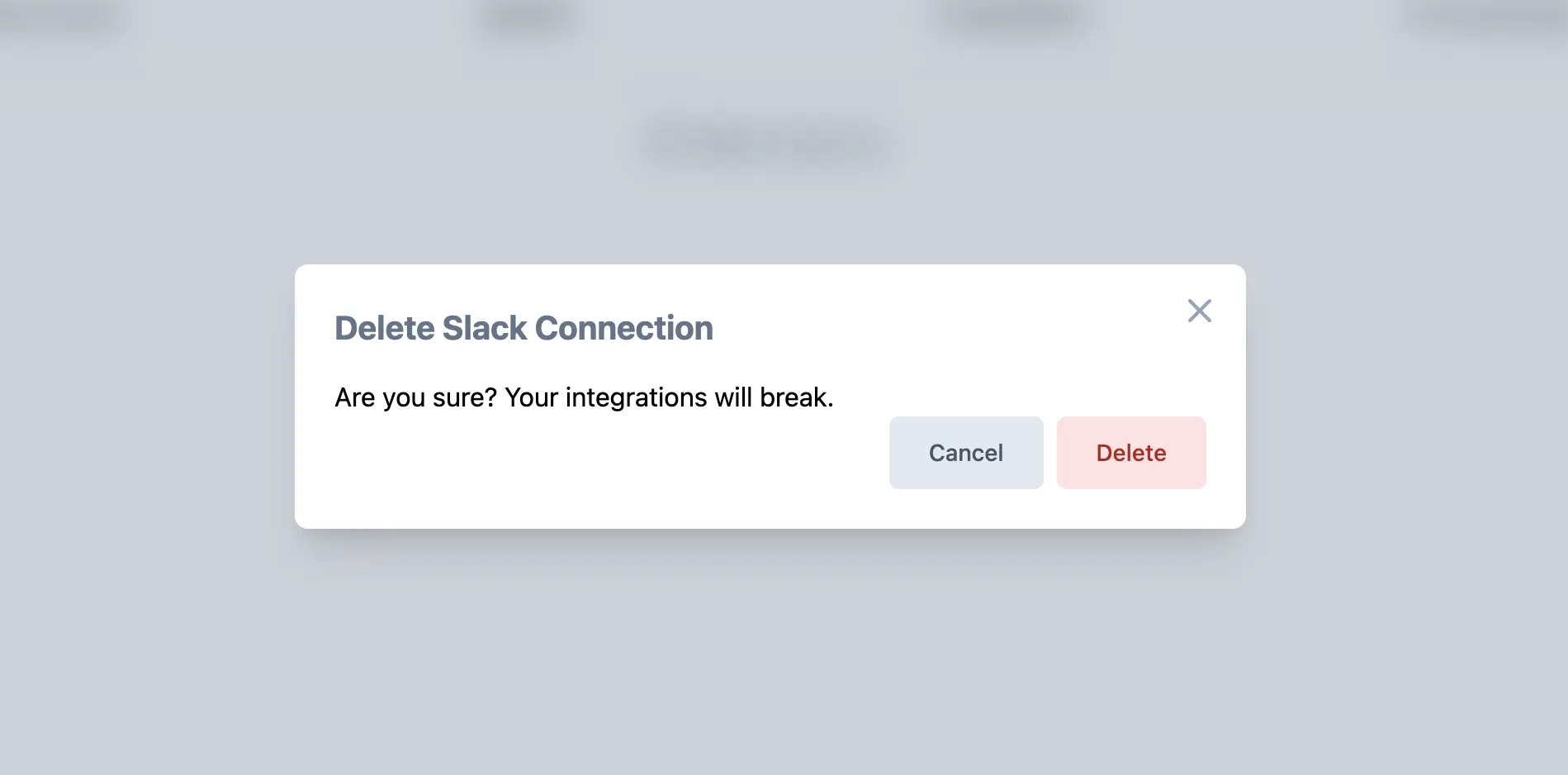 Delete Slack Integration with Formbricks