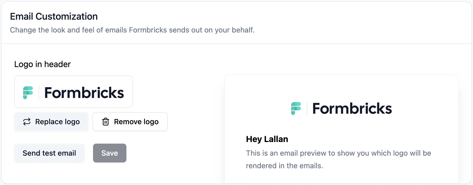 Email Customization Settings