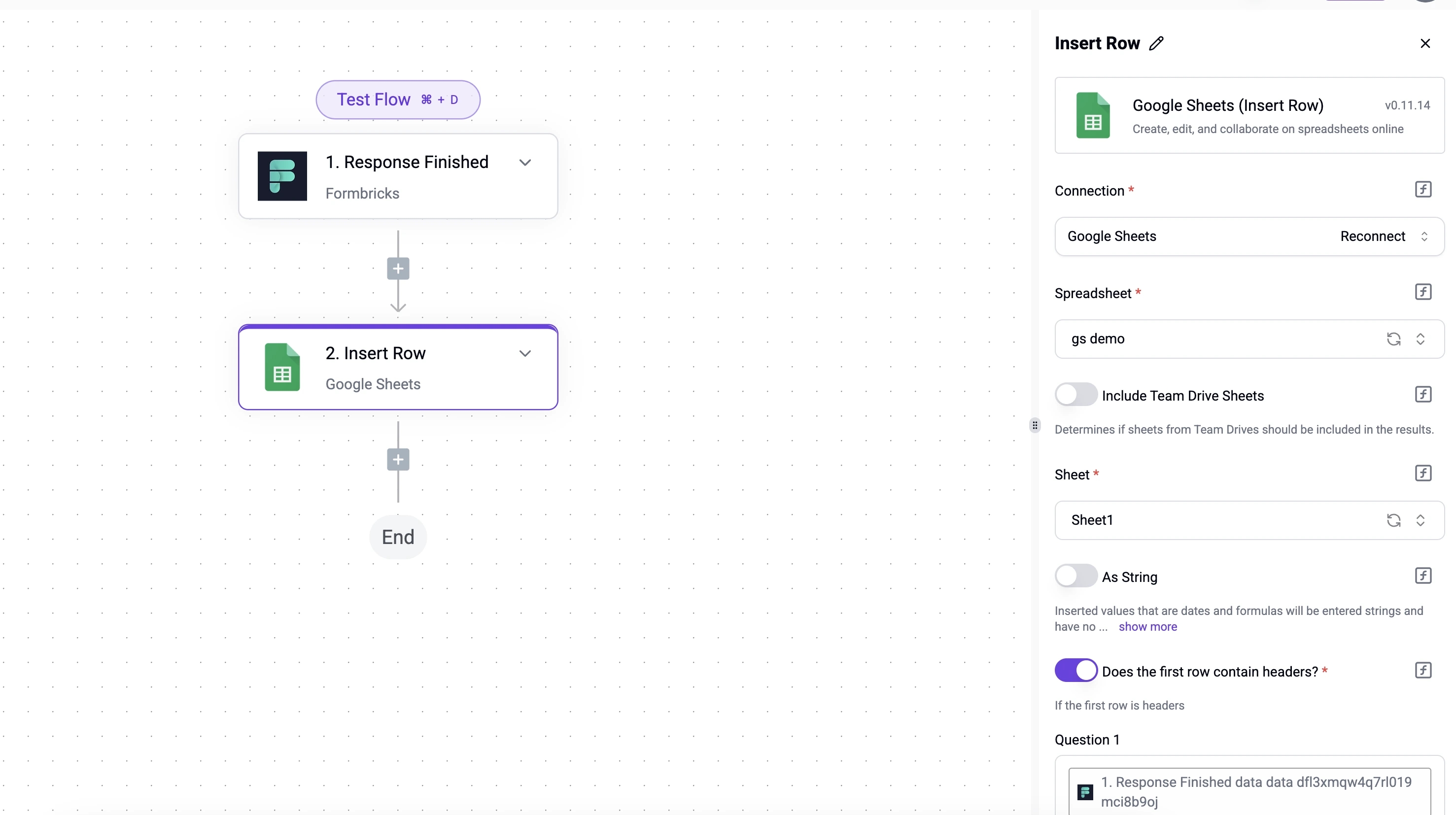 Select Google sheet